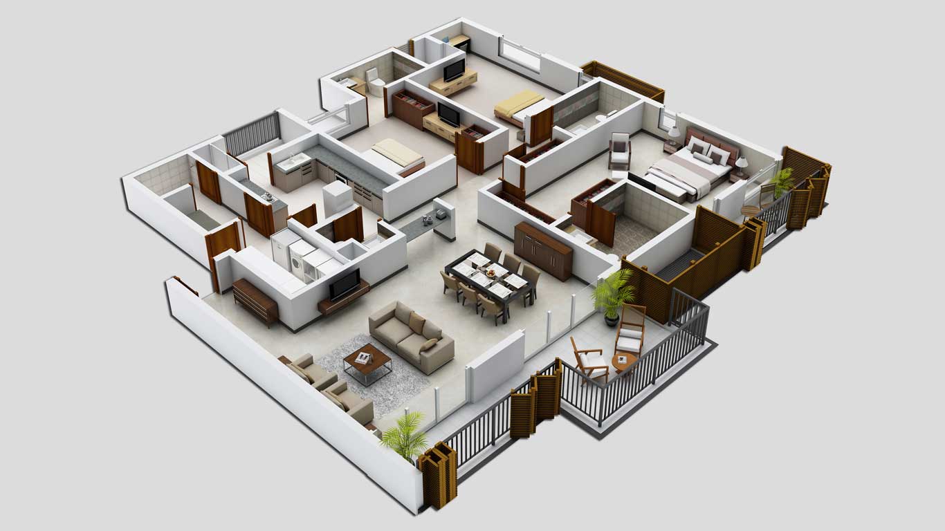 3D Floor Plan - Apartment B